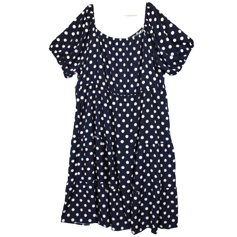 BloomChic Navy Polka Dot Midi Dress